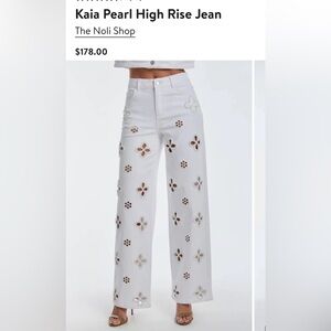 Noli Shop Kaia Pearl High Rise White Denim Jeans size 28